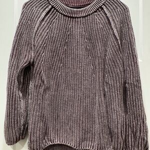 Blu Pepper Washed Out Heather Purple Knit Sweater Size S